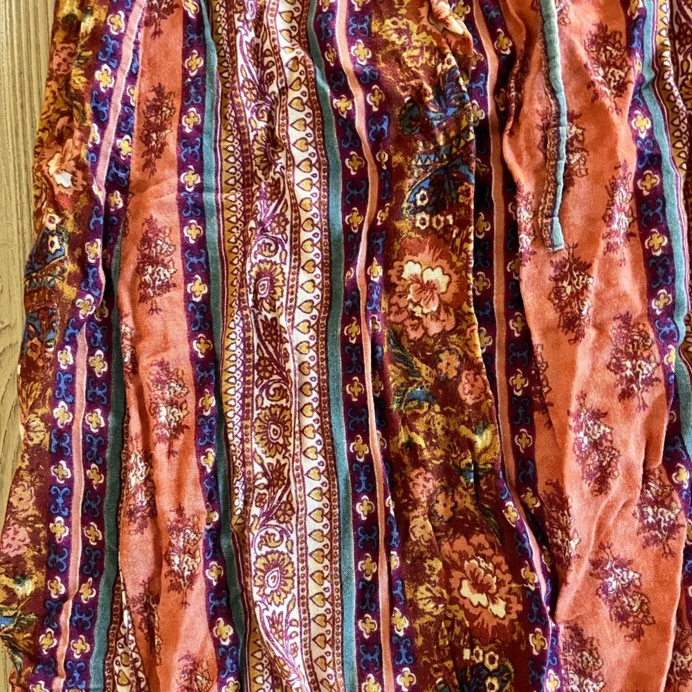 Earthbound Floral Bohemian Maxi Skirt - Multicolor hippie boho size small